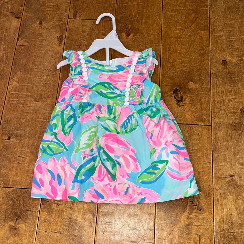 Lilly Pulitzer infant Annabelle dress size 6-12 months. MULTI totally blossom.
